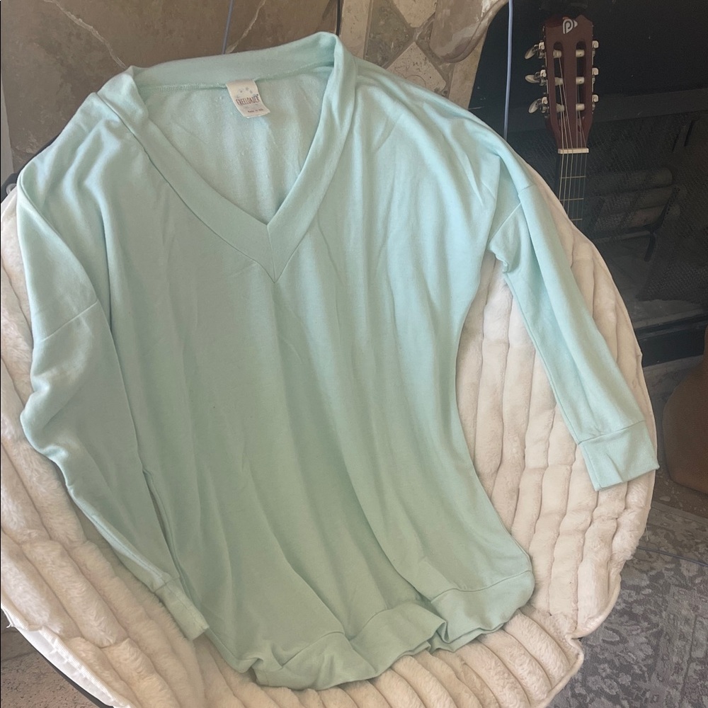 Freeloader Light Green V-Neck Sweatshirt
